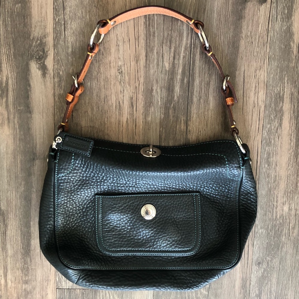 Vintage Black Leather Coach Purse